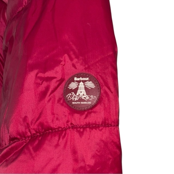 Barbour Gangway Quilted Zip Puffer Coat Jacket Women’s 6 Fuchsia Deep Pink Navy - Picture 8 of 14